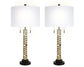 "Twist Elegance" Metal Table Lamp (Set of 2) - Matte Black / Soft Gold