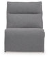 Modmax II - 8-Piece Power Reclining Sectional With LAF Press Back Power Chaise And Console - Salt And Pepper