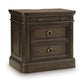 Wickenger - Two Drawer Night Stand - Dark Brown