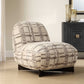 Evans - Modern Armless Accent Chair - Beige / Brown
