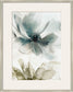 "Ethereal Blossom I" Framed Canvas Under Acrylic - Blue / Green