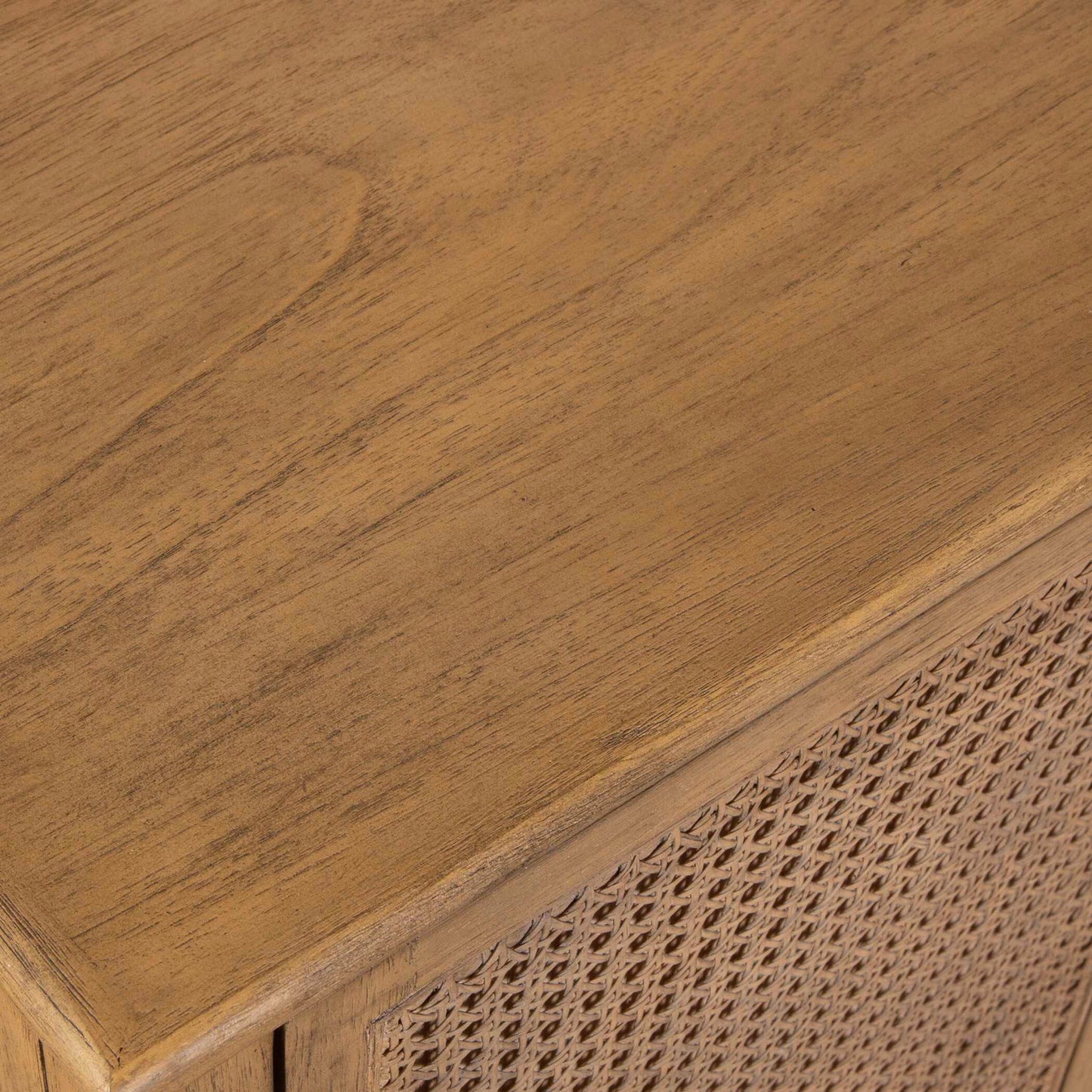 Coast - 2 Door Rattan Cabinet - Woodtone