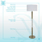Golden Brilliance Metal & Seeded Crystal Floor Lamp With Night Light - Matte Golden Bronze