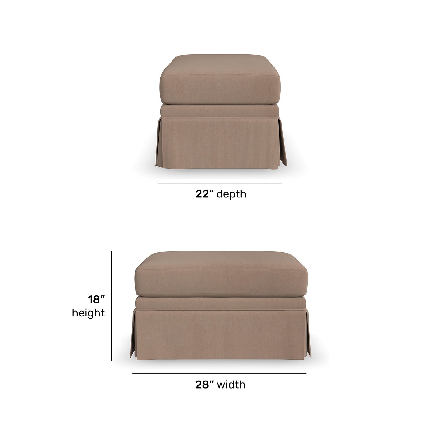 Lottie - Ottoman With Skirt Trim