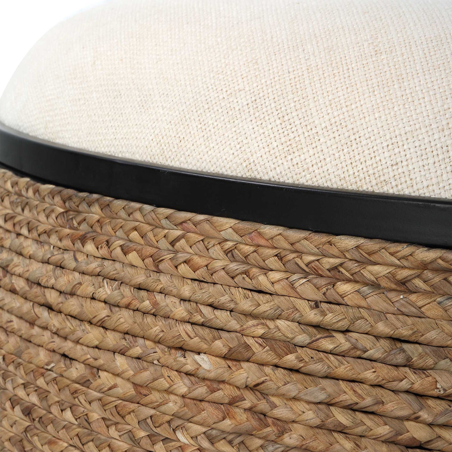 Island - Straw Storage Ottoman / Coffee Table