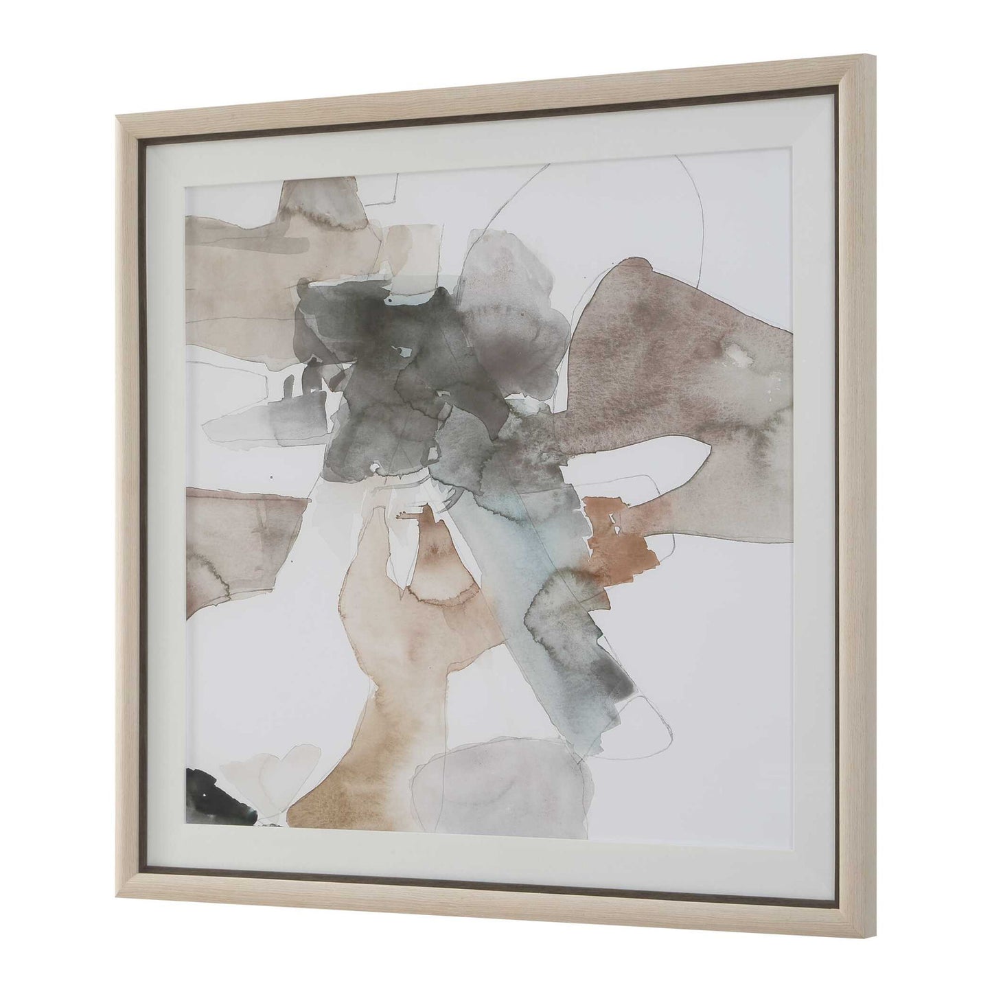 Cohesion - Framed Abstract Print - Black / Blue / Gray / Orange