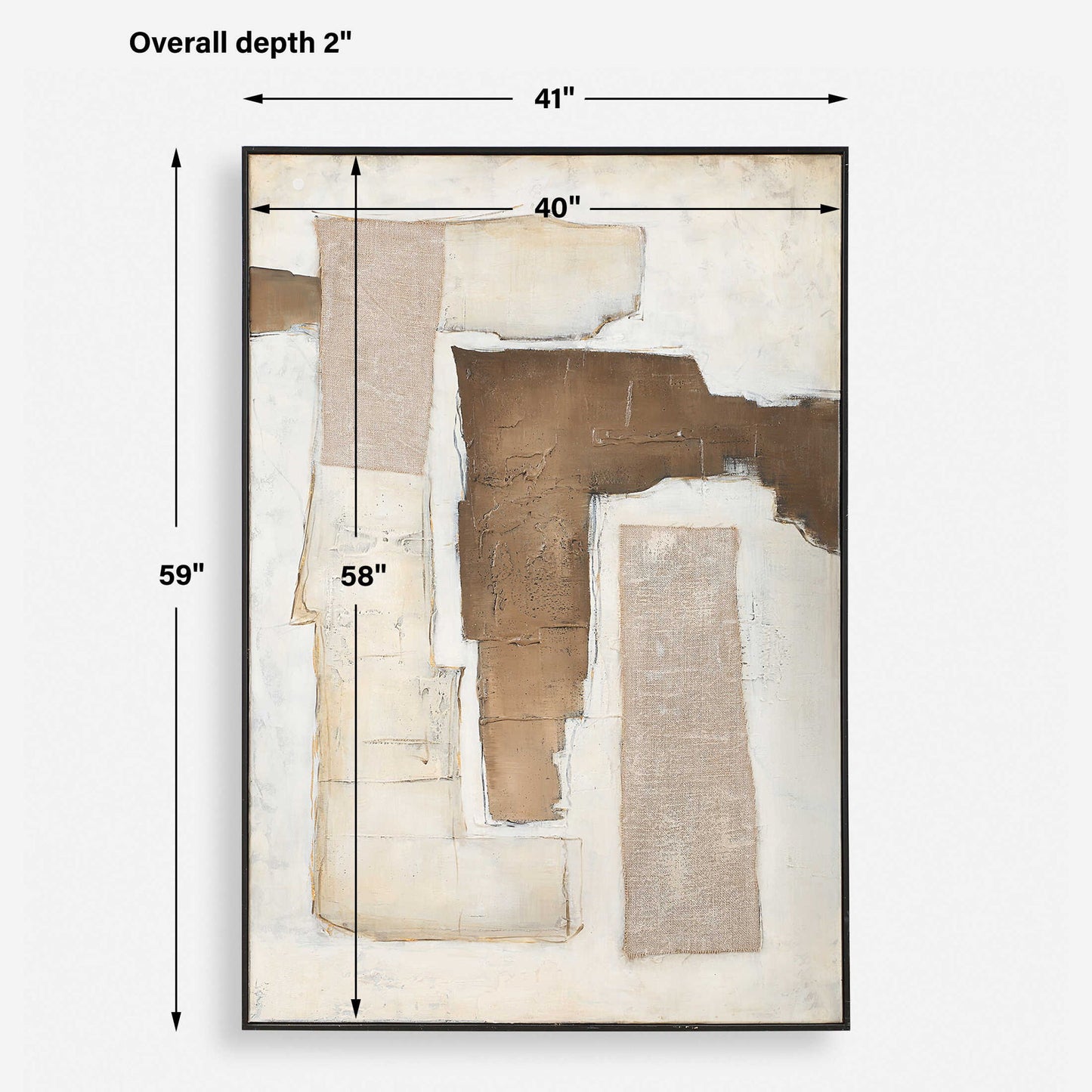 Interference - Hand Painted Canvas - Dark Brown