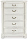 Montelaine - Five Drawer Chest - Antique White