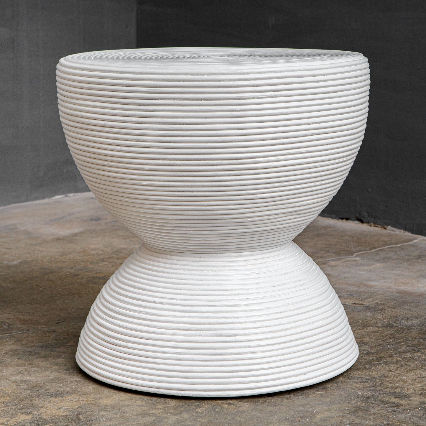 Bongo - Rattan Side Table - White