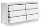Hallityn - Six Drawer Dresser - White