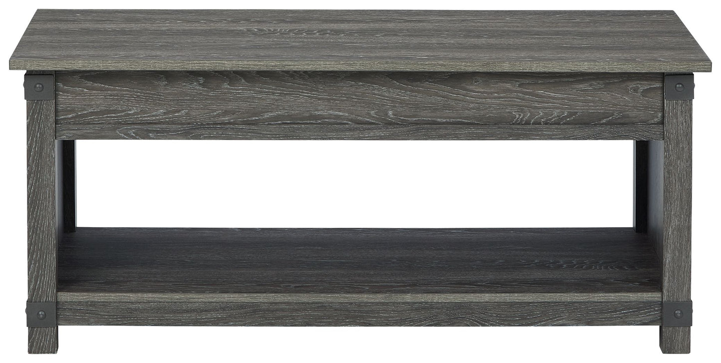 Freedan - Rect Lift Top Cocktail Table - Grayish Brown