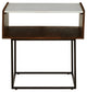 Rusitori - Rectangular End Table - Brown / Beige / White