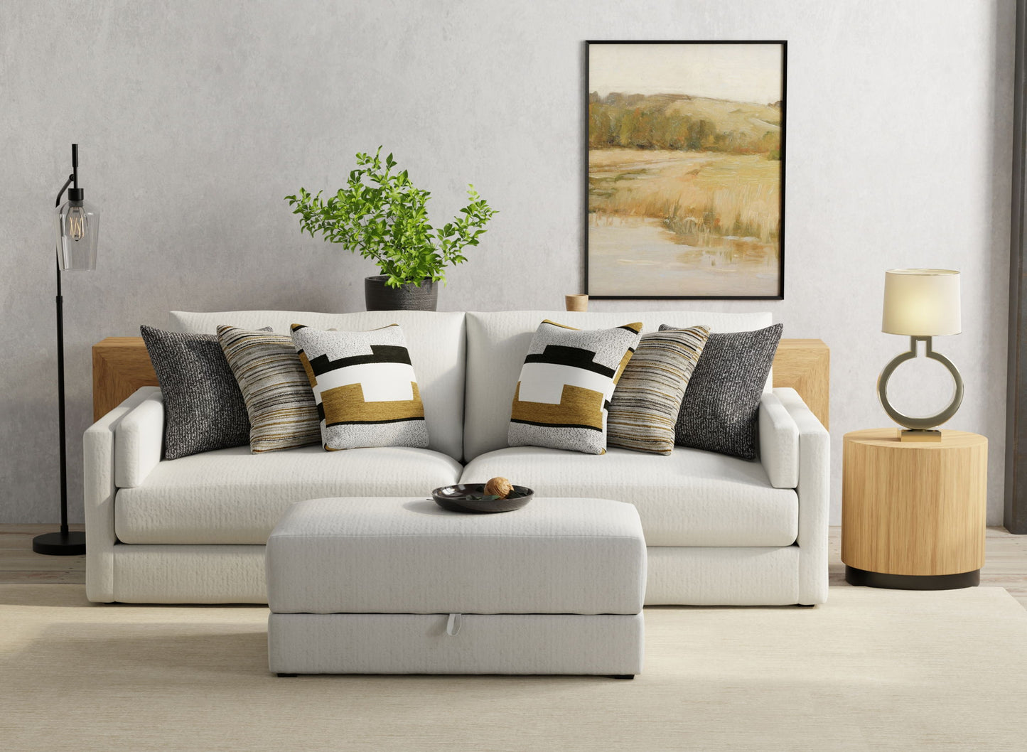 Trevor - Extra Deep Oversized Sofa With Included Storage Cocktail Ottoman