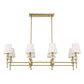 Arques - 8 Light Linear Chandelier - White / Gold