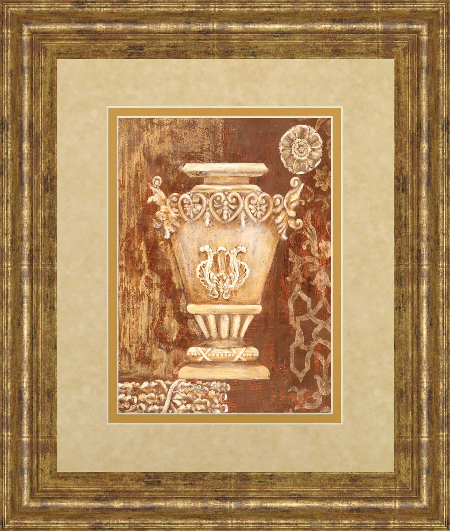 Precious Antiquity Il By Studio Nuvo - Framed Print Wall Art - Red