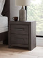 Prendonea - Two Drawer Night Stand - Charcoal
