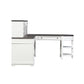 Allyson Park - L Shaped Desk With Hutch - Wirebrushed White / Charcoal