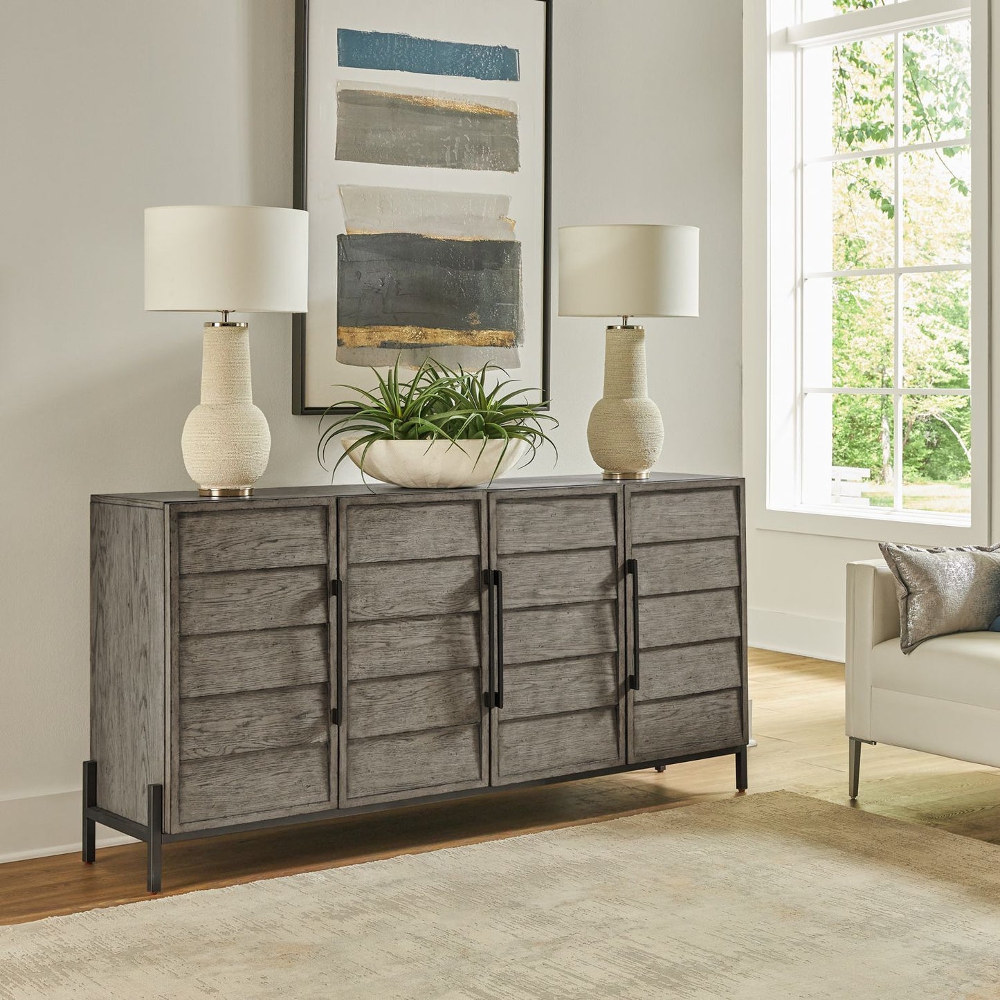 Pelicans Buff - 74" Accent TV Console - Gray