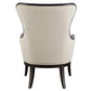 Sandy - Wing Back Armchair - Beige & Dark Brown