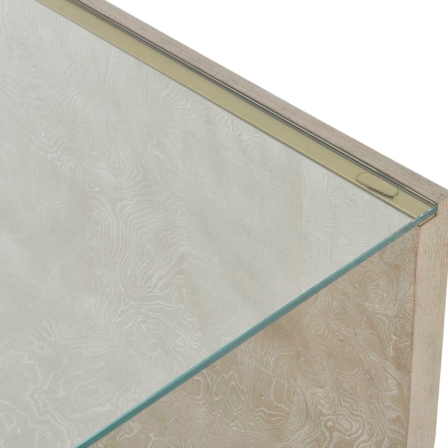 Maeva - Modern Glass Coffee Table - Woodtone