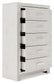 Altyra - Five Drawer Chest - White
