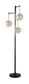 "Globe Cascade" Metal Floor Lamp With Glass Globes - Polished Chrome / Smoked Glass