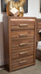 Janfyn - Five Drawer Chest - Brown