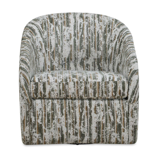 Mari - Boucle Swivel Chair - Green / White