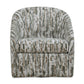 Mari - Boucle Swivel Chair - Green / White