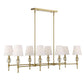 Arques - 8 Light Linear Chandelier - White / Gold