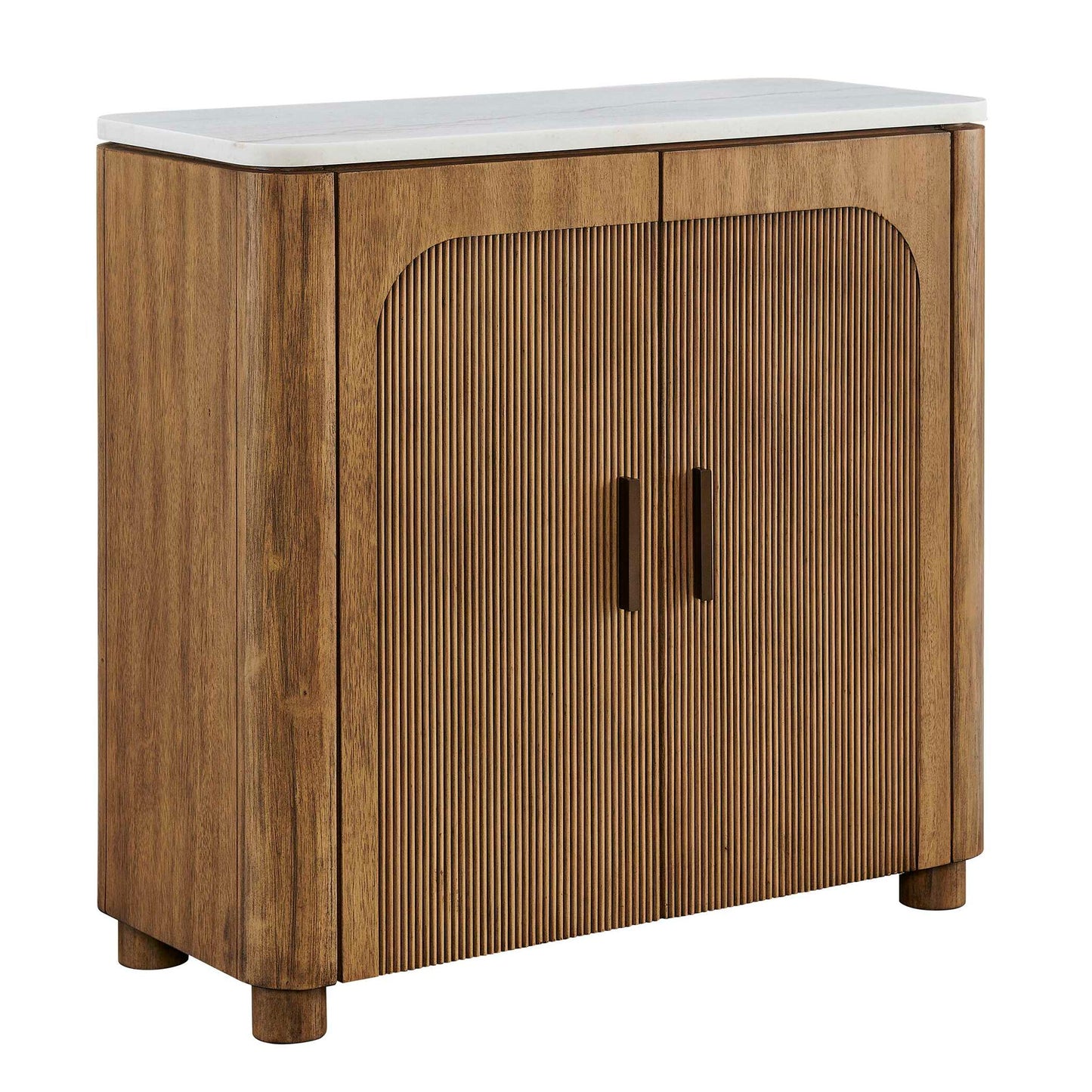 Mebarak - Reeded 2 Door Cabinet - Bronze,White,Woodtone