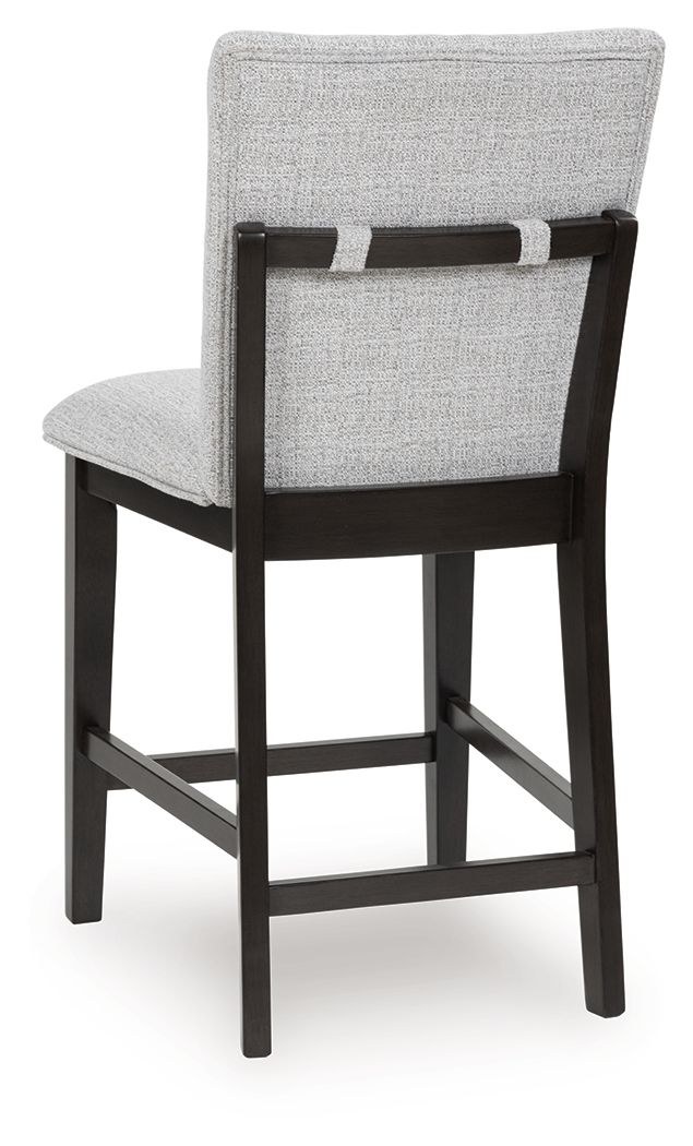 Neymorton - Upholstered Barstool (Set of 2) - Dark Grayish Brown