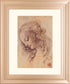 Testa Di Donna Di Profilo By Leonardo Da Vinci - Framed Print Wall Art - Light Brown