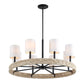 Faiyam - 8 Light Rattan Chandelier - Black