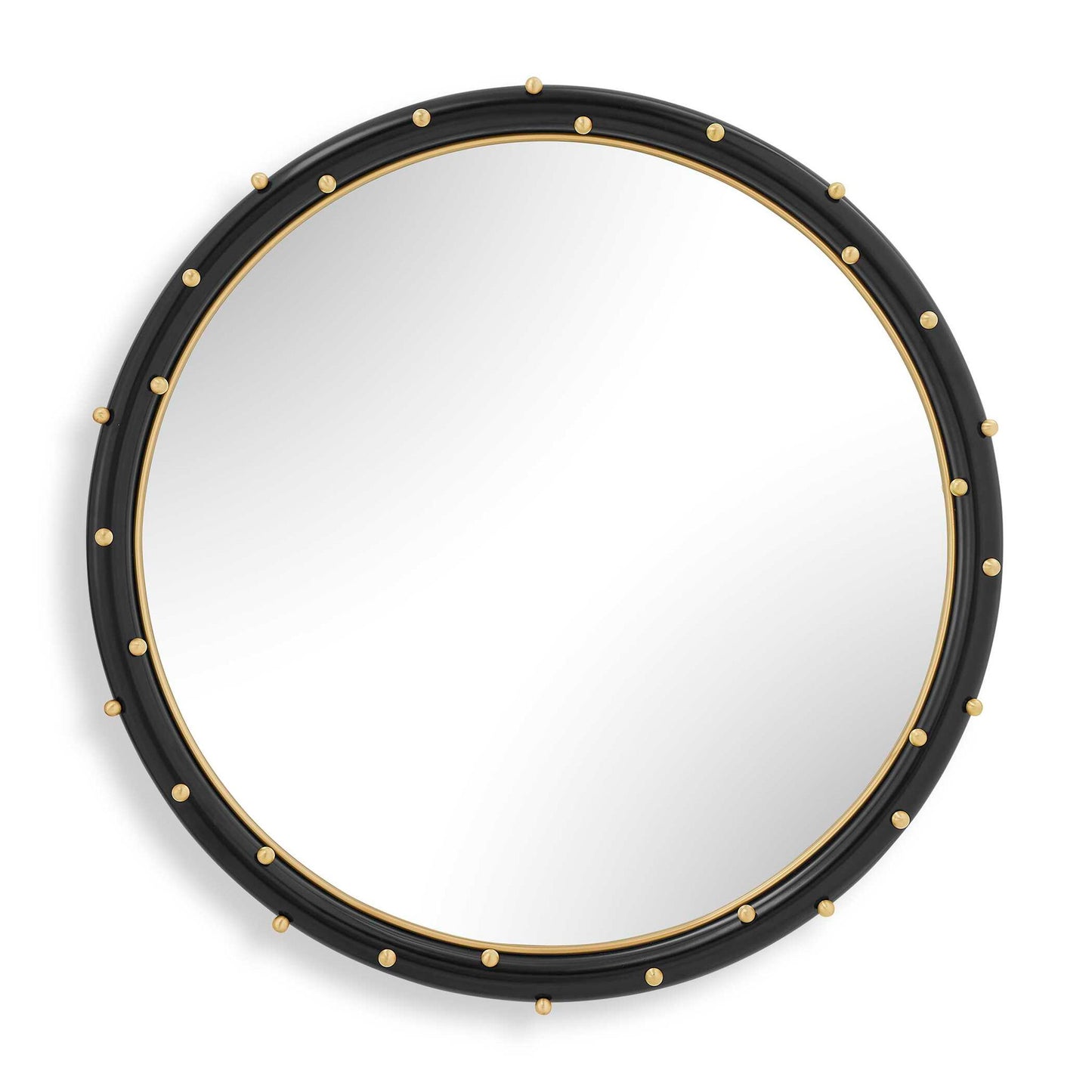 Helia - Round Mirror - Black / Brass
