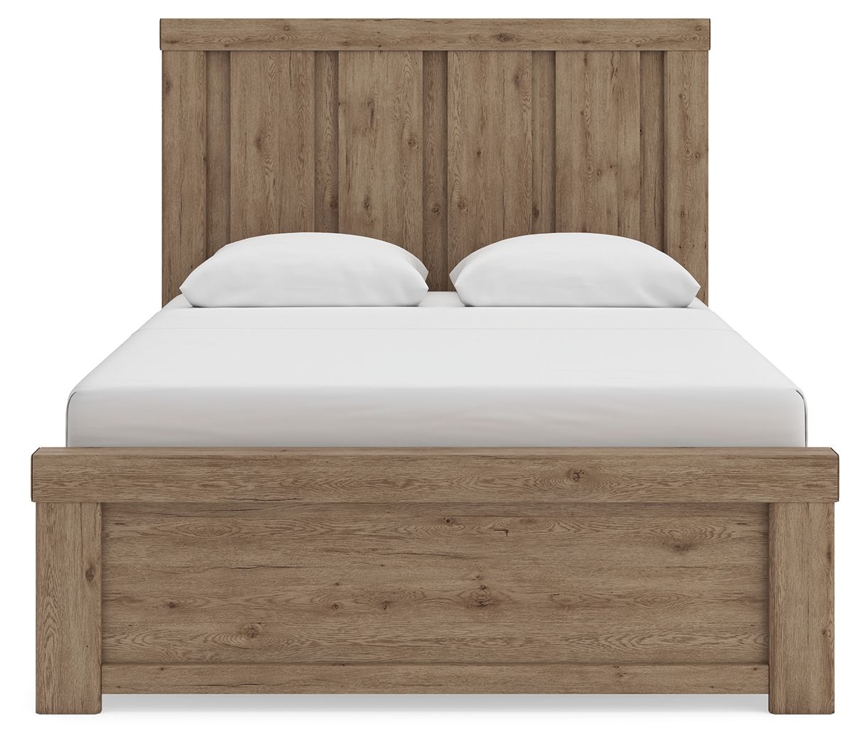Oliandon - 3 Pc. - Queen Panel Bed, Dresser And Mirror - Light Brown