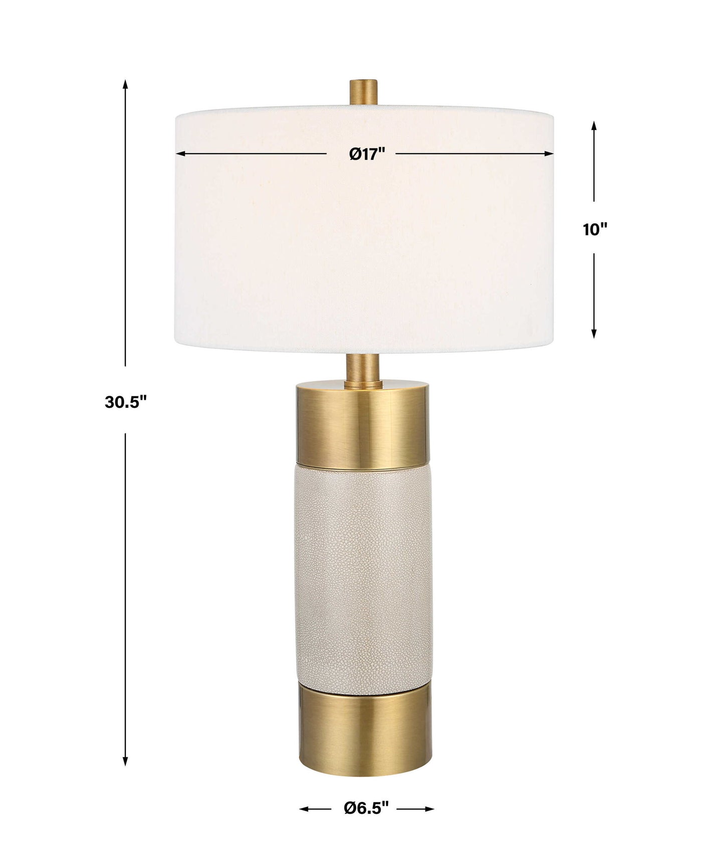 Adelia - Ivory & Brass Table Lamp