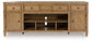 Sharlance - XL TV Stand With Fireplace Option - Light Brown