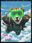 Skybound Roar II Hand-Embellished LED Canvas In Frame - Black / Blue