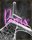 Neon Nights In Paris By Natalie Carpentieri (Framed) (Small) - Dark Gray