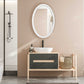 Bali - Ribbed Oval Mirror - White