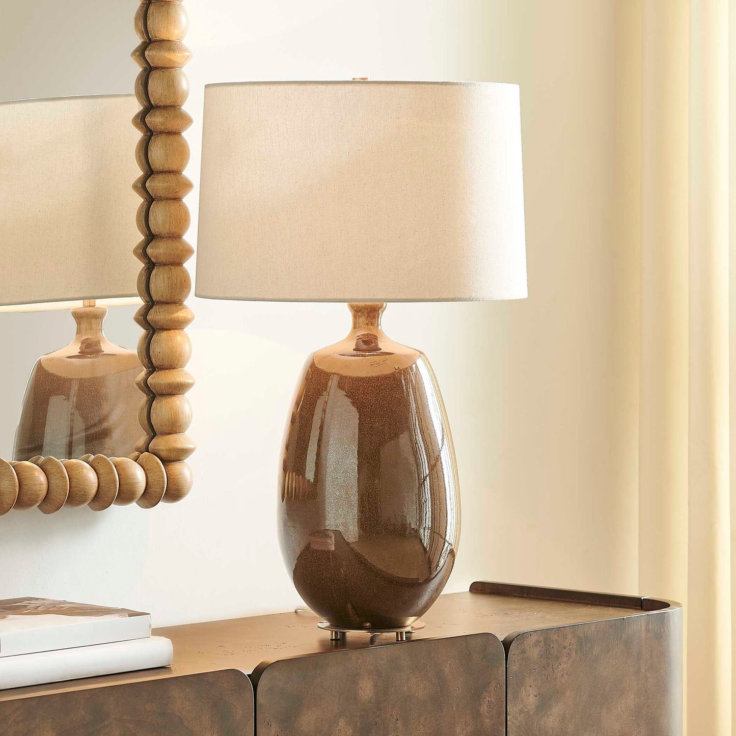 Vinson - Glossy Table Lamp - Brown