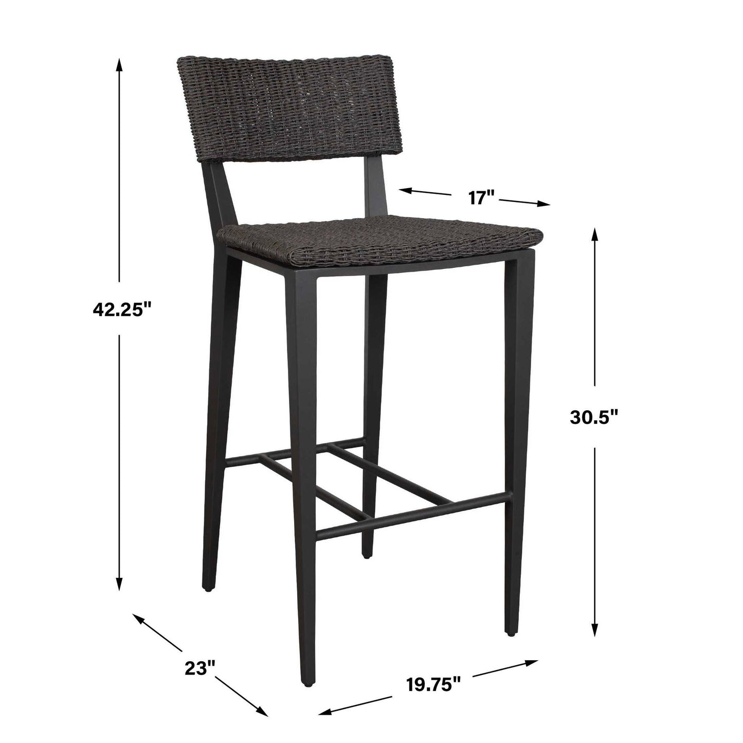 Calbas - Outdoor Bar Stool - Java Black