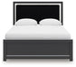 Zuraleus - 4 Pc. - Queen Upholstered Bed With Roll Slats, Dresser, Mirror And Nightstand - Black
