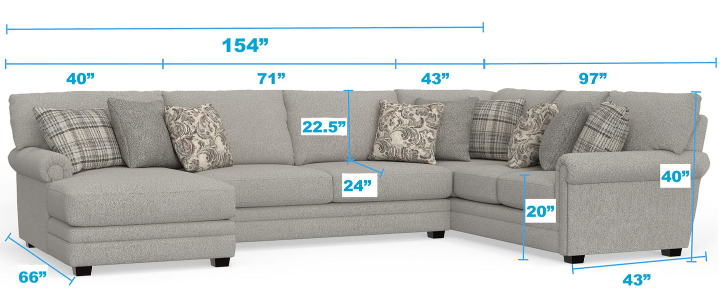 Livingston - Sectional With Comfort Coil Seating And Accent Pillows Included