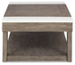 Loyaska - Lift Top Cocktail Table - Grayish Brown / White