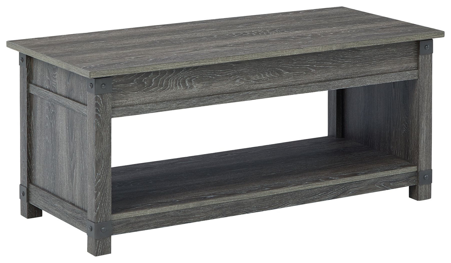 Freedan - Rect Lift Top Cocktail Table - Grayish Brown