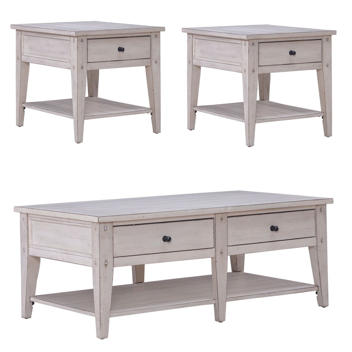 Lake House - 3 Piece Set (1-Cocktail 2-End Tables)