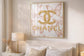 Glam Flutter II Gloss Canvas With Rocks In Frame - Blush / Gold