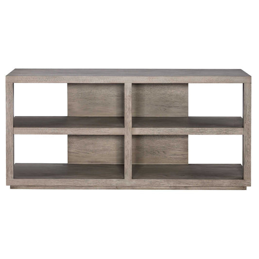 Haven - Long Sofa Table - Gray / Woodtone